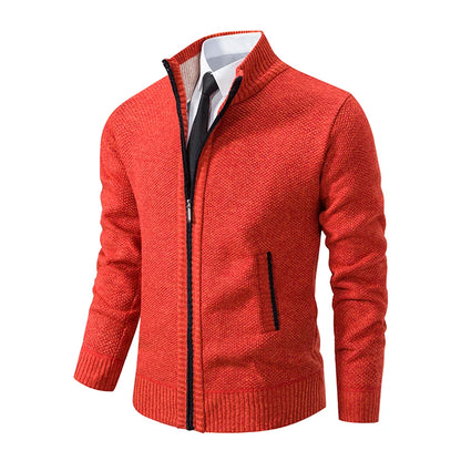 Men's Fleece Zipper Cardigan Casual Sports Coat