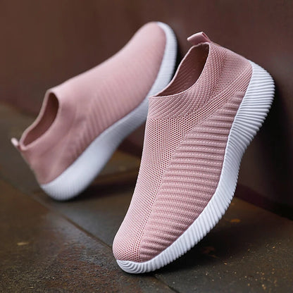 Pink Women Slip On Walking Shoes Lightweight EVA