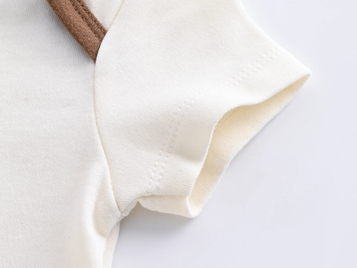 Cotton Lion Print Baby Bodysuit Set for Boys