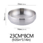 304 Stainless Steel Double Layer Noodle Bowl Gold Silver