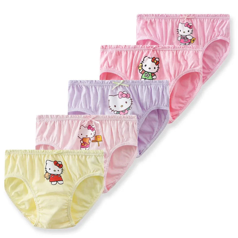 Children's Cotton Underpants for Girls Cute Cat Design