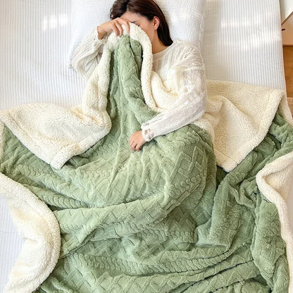 Soft Woolen Blanket, 100% Polyester, Striped Design