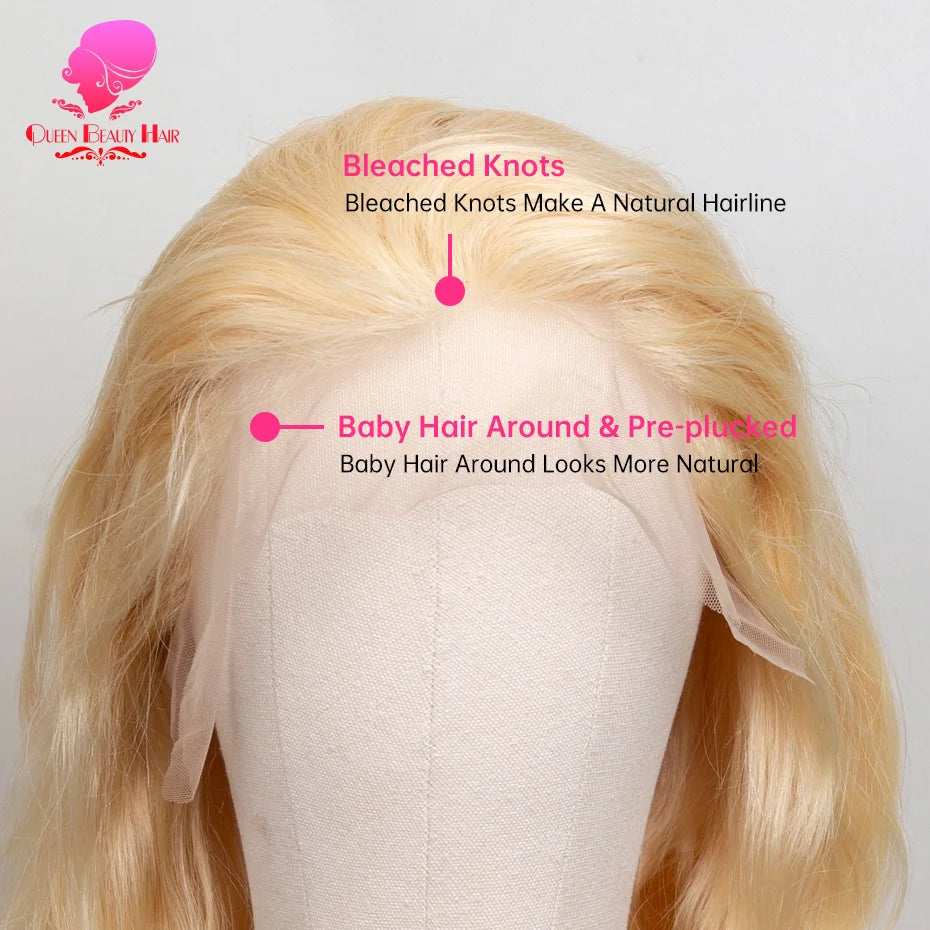 13x6 360 Lace Wig Human Hair Pre Plucked Blonde