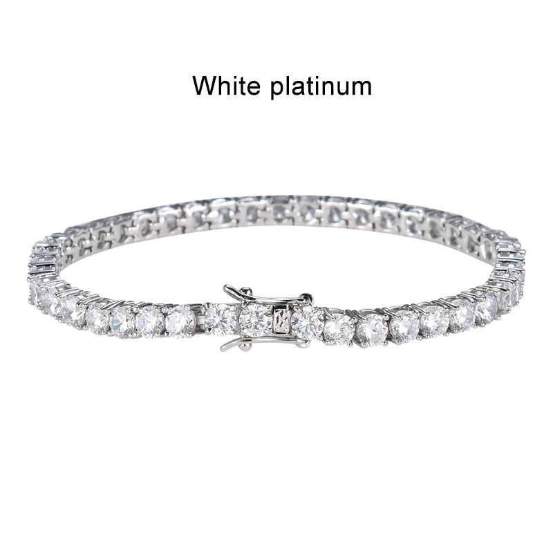 Moissanite Tennis Bracelet 925 Sterling Silver White Gold
