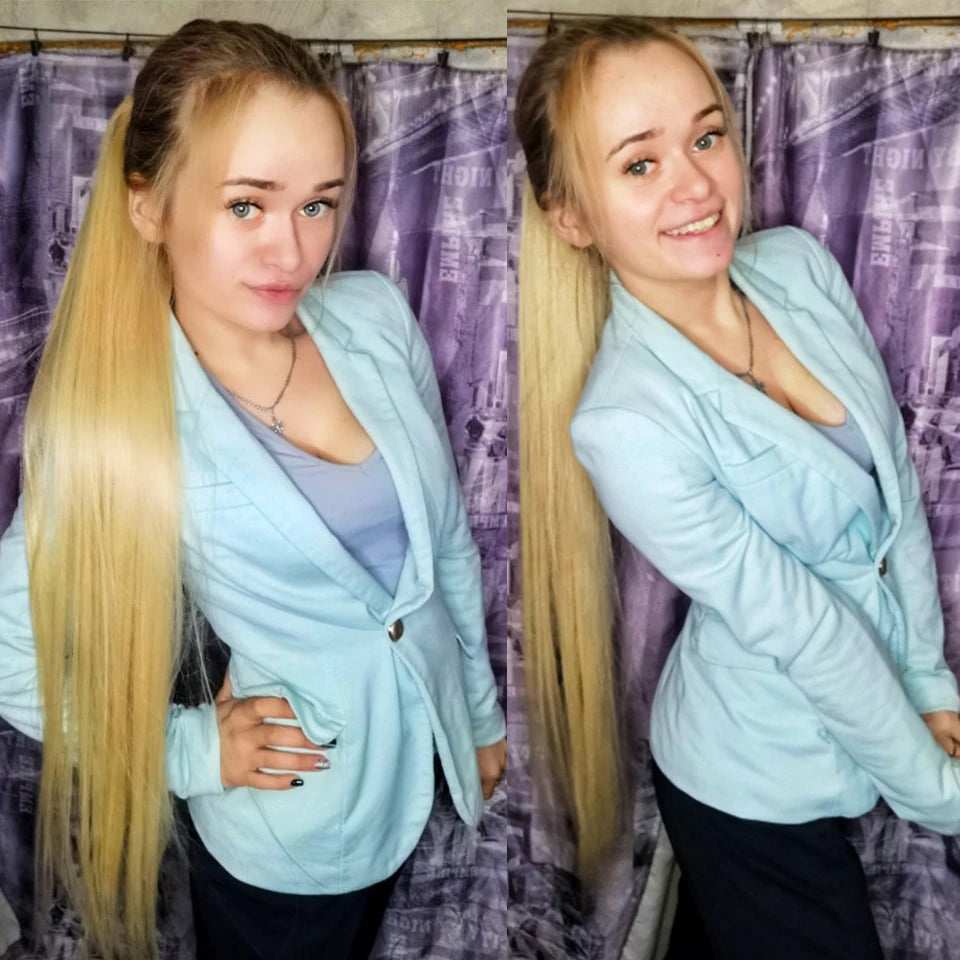 Bone Straight Synthetic Hair Bundles Yaki Weaving