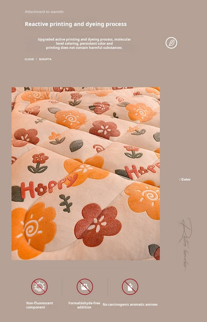 Lamb Fleece Blanket Double-Sided Velvet Warm Quilt